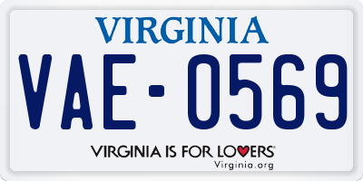 VA license plate VAE0569