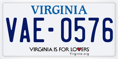 VA license plate VAE0576