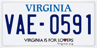 VA license plate VAE0591