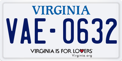 VA license plate VAE0632