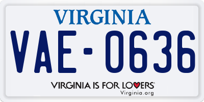 VA license plate VAE0636