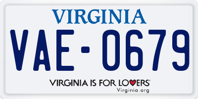 VA license plate VAE0679