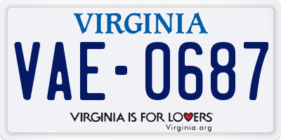 VA license plate VAE0687