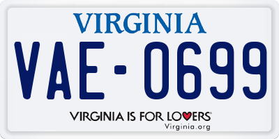 VA license plate VAE0699