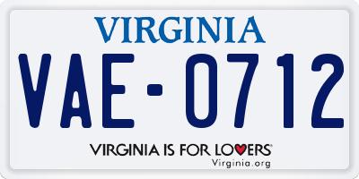 VA license plate VAE0712