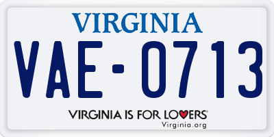 VA license plate VAE0713