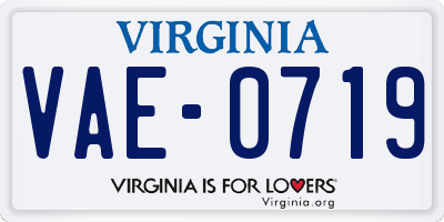 VA license plate VAE0719