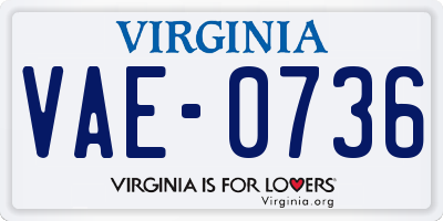 VA license plate VAE0736
