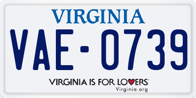 VA license plate VAE0739