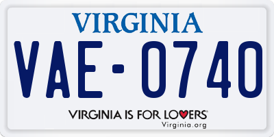 VA license plate VAE0740