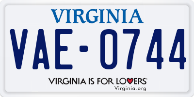 VA license plate VAE0744
