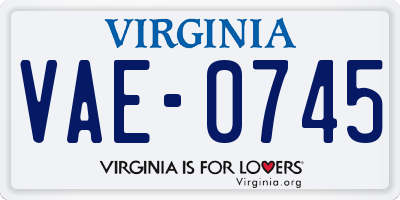 VA license plate VAE0745
