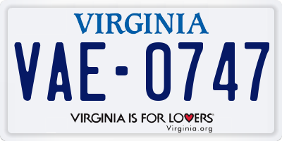 VA license plate VAE0747