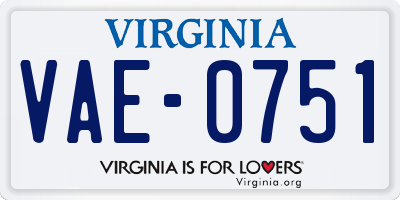 VA license plate VAE0751