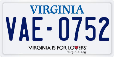 VA license plate VAE0752
