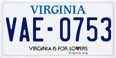 VA license plate VAE0753
