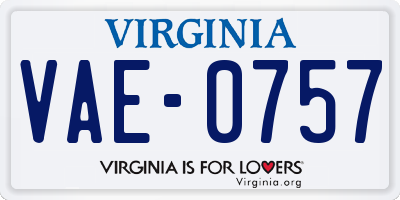 VA license plate VAE0757
