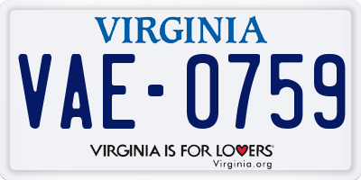 VA license plate VAE0759