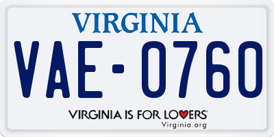 VA license plate VAE0760