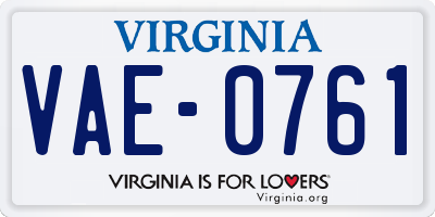 VA license plate VAE0761