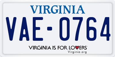 VA license plate VAE0764