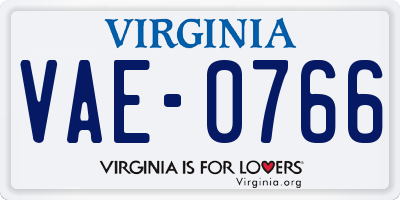 VA license plate VAE0766
