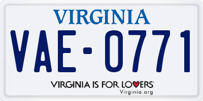VA license plate VAE0771