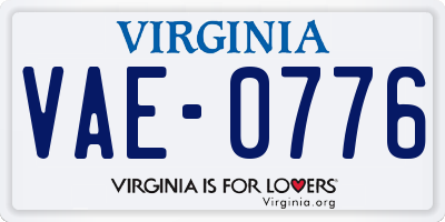 VA license plate VAE0776