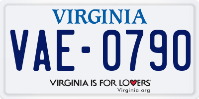 VA license plate VAE0790