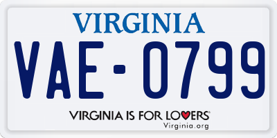 VA license plate VAE0799