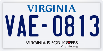 VA license plate VAE0813