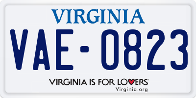 VA license plate VAE0823
