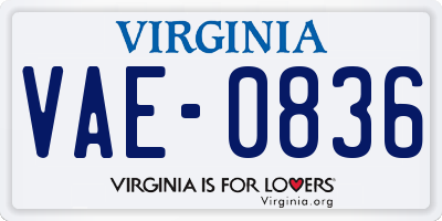 VA license plate VAE0836