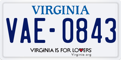 VA license plate VAE0843