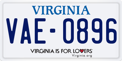 VA license plate VAE0896