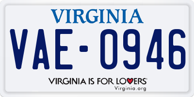 VA license plate VAE0946