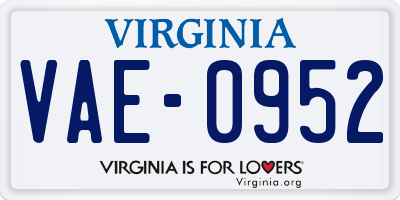 VA license plate VAE0952