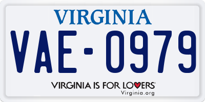 VA license plate VAE0979