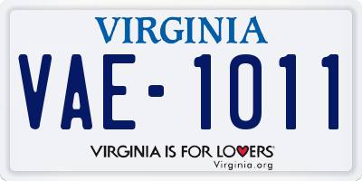 VA license plate VAE1011