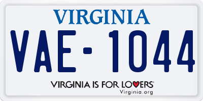 VA license plate VAE1044