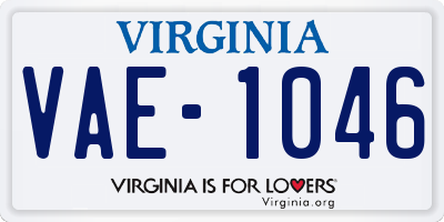 VA license plate VAE1046