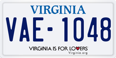 VA license plate VAE1048