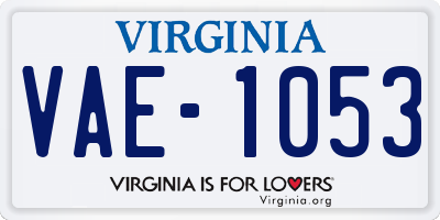 VA license plate VAE1053