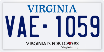 VA license plate VAE1059