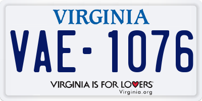VA license plate VAE1076
