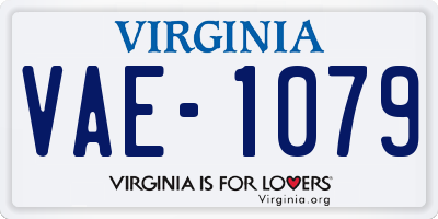 VA license plate VAE1079