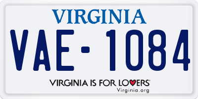 VA license plate VAE1084