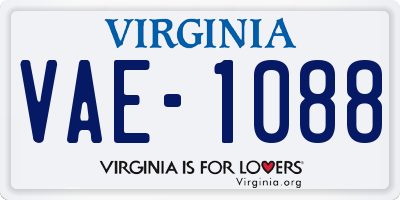 VA license plate VAE1088