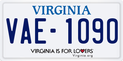 VA license plate VAE1090