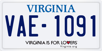 VA license plate VAE1091
